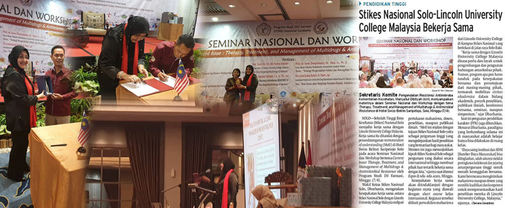 Seminar Nasional Dan Workshop” on Therapy, Treatment & Management of Multidrugs & Antimicrobial Resistance, held on 7th April, 2019 at hotel Swiss Belinn Solo, Indonesia